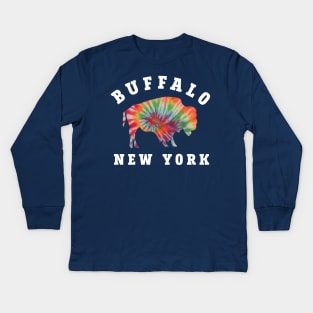 Buffalo New York Tie Dye Kids Long Sleeve T-Shirt